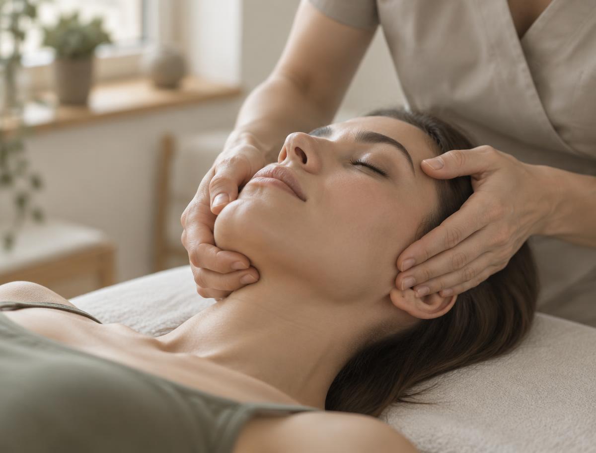 Terapia manualna okolicy żuchwy i skroni